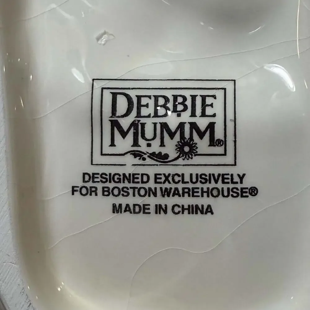 Debbie Mumm Santa Sleigh Christmas Ceramic Dish Platter Spoon Rest